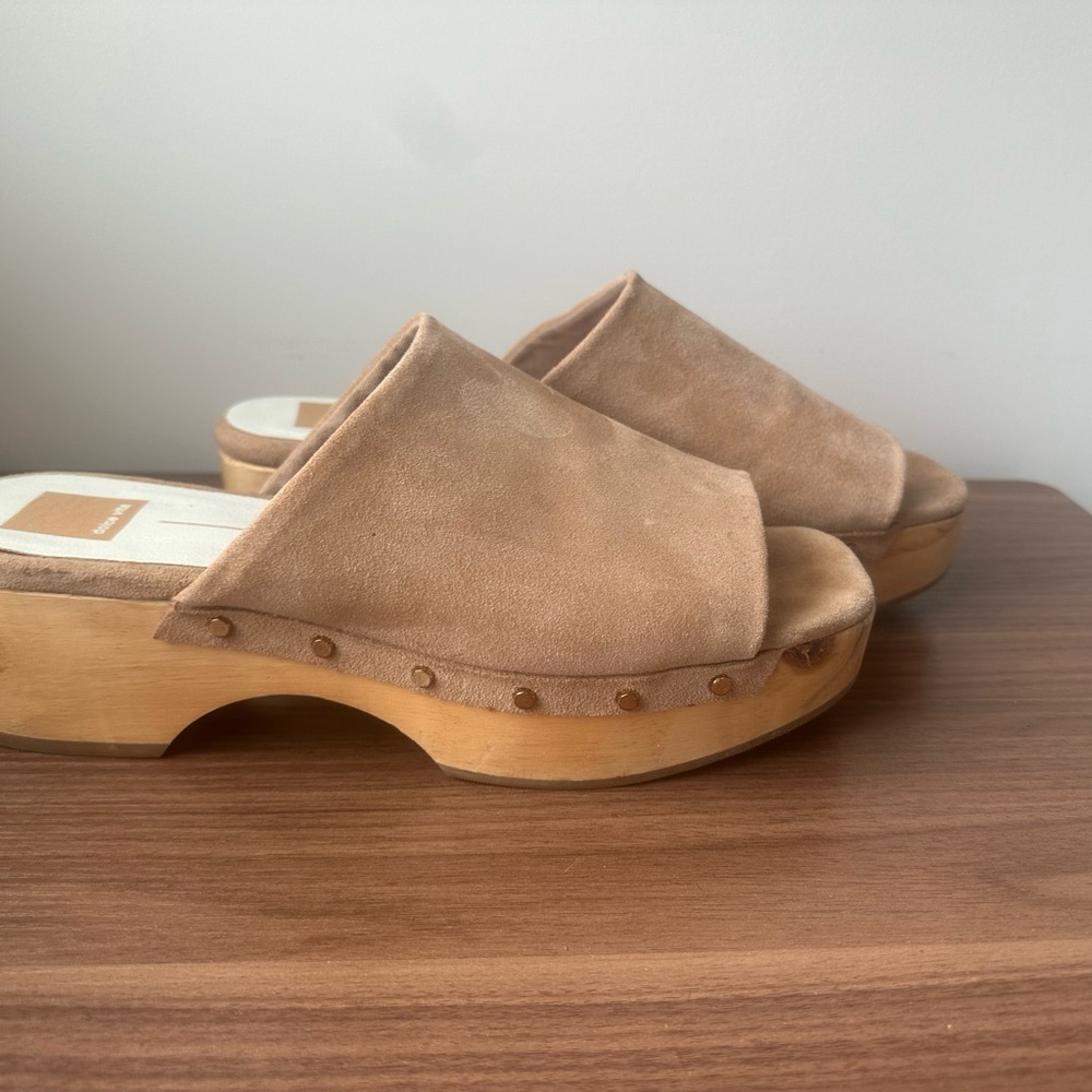 Dolce Vita Womens Dorado Taupe Mules Size 9.5 Medium